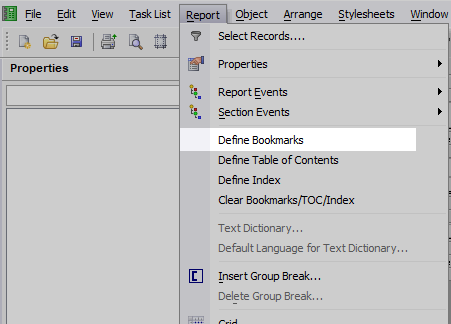 Bookmarks Menu